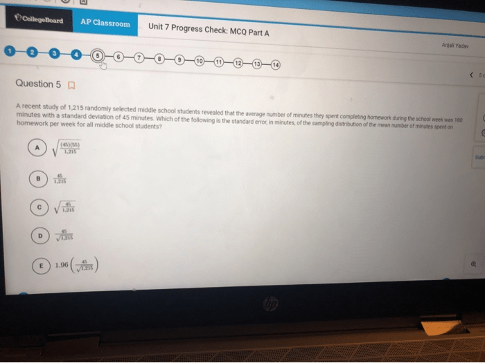 Ap test 9c stat unit statistics key answer review multiple choice davis mrs