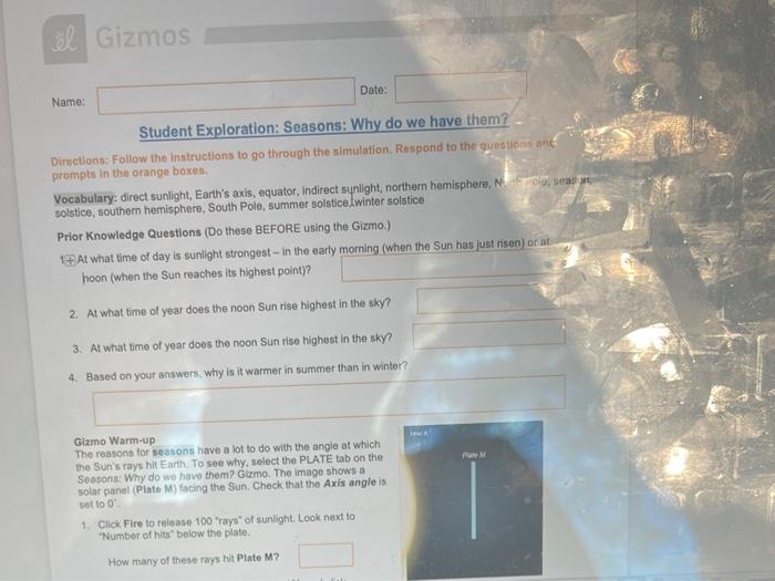 Seasons in 3d gizmo answer key pdf