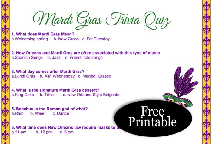 Mardi gras trivia multiple choice