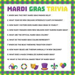 Mardi gras trivia multiple choice