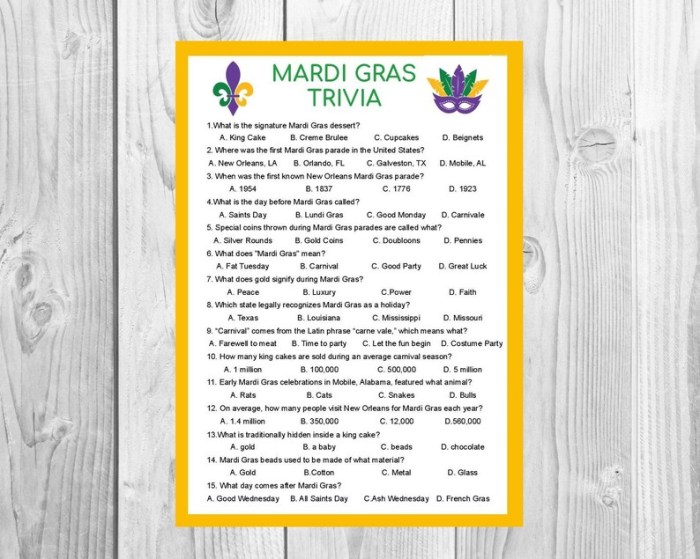 Mardi gras trivia multiple choice