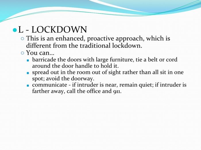 Alice enhanced lockdown strategies include