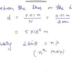 A diffraction grating has 2000 lines per centimeter