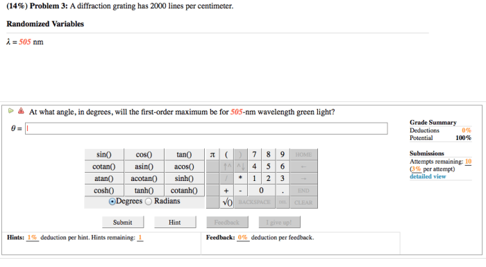 Has solved grating diffraction lines mm per ladder wall transcribed problem text been show ft